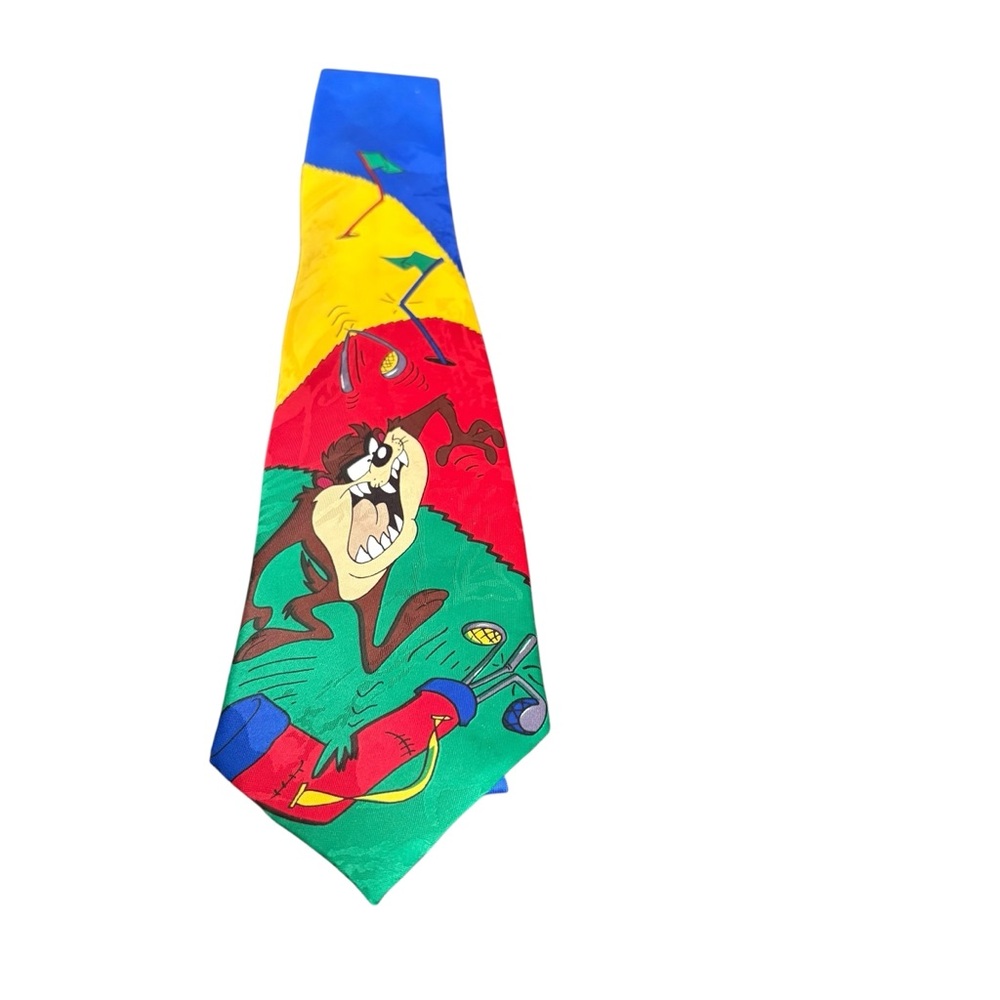 Taz Golf Tie Tasmanian Devil Balancine Inc 100% Polyester Necktie Standard Tie
